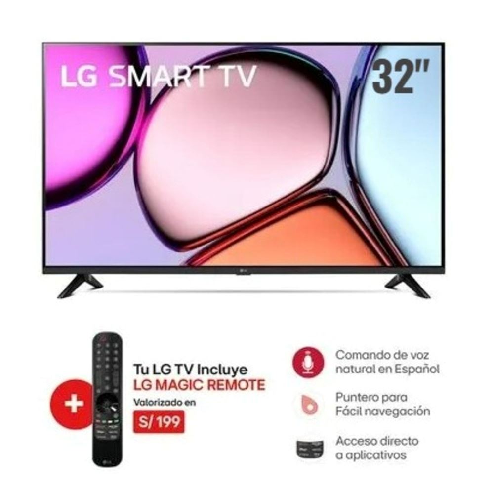 Televisor LG 32" Smart HD AI 32LQ600BPSA + Control Magic MR24